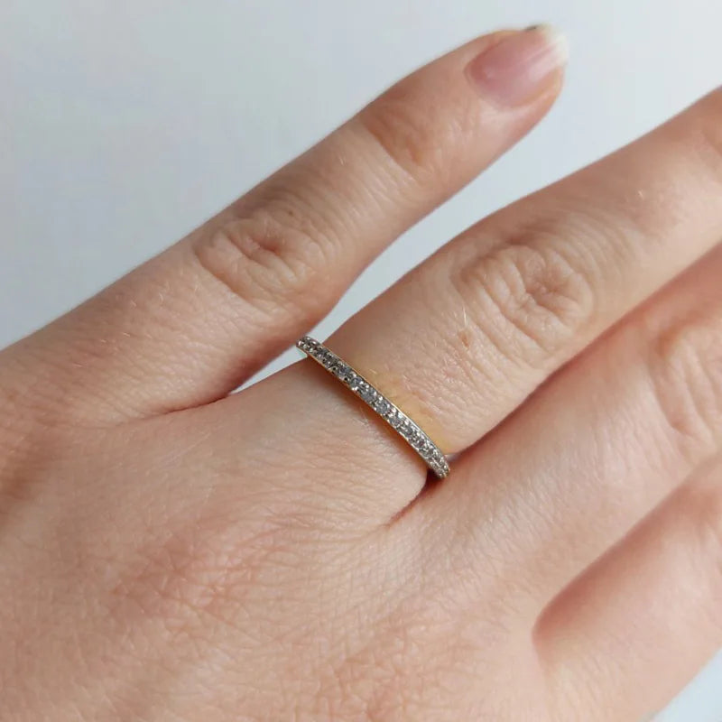 Bague de fiançailles, en argent avec détails brillants