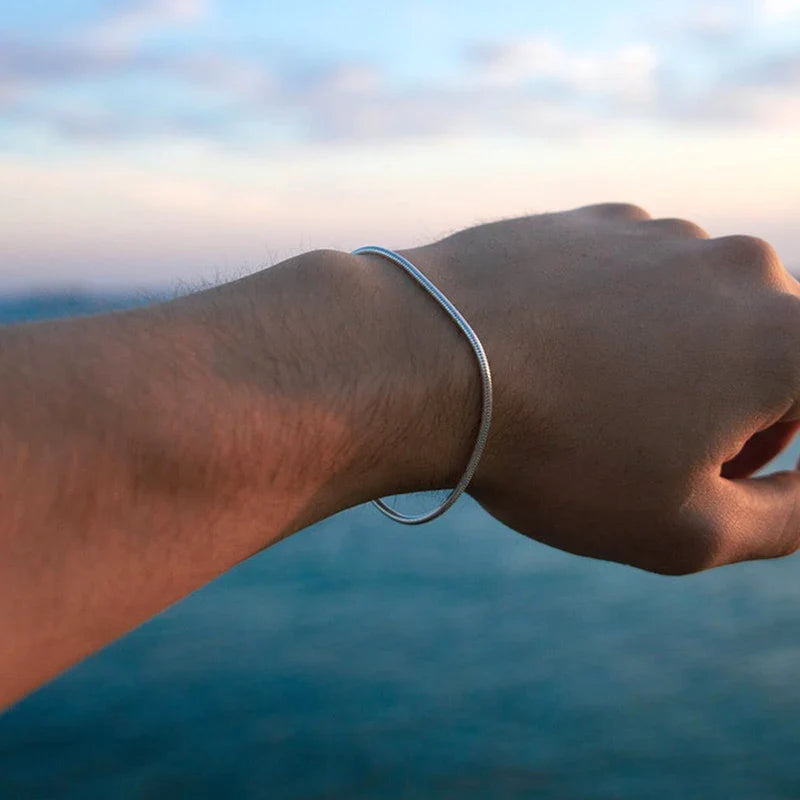 Bracelets couleur ou pour homme et femme, chaîne à maillons serpent